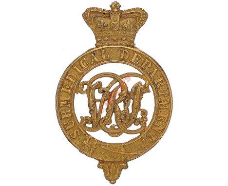 Badge. Indian Army. Submedical Department, Victorian Officer’s  pouch belt plate circa 1876-1901. An extremely fine and scarc