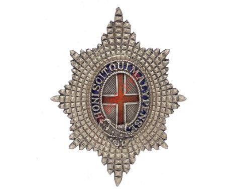 Coldstream Guards Officer’s 1946 Birmingham hallmarked silver forage cap badge. A fine die-cast example by F & S (Firmin & So