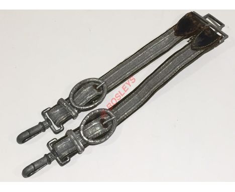 German Third Reich Heer (Army) Officer’s dagger hanging straps. A good clean pair. Green velvet straps faced with alloy braid