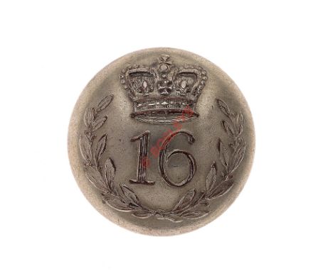 16th (Bedfordshire) Regiment of Foot Georgian Officer’s silvered closed-back coatee button. A fine scarce example by C. Jenne