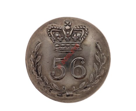 56th (West Essex) Regiment of Foot Georgian Officer’s silvered open-back coatee button. A fine scarce example by Charles Jenn