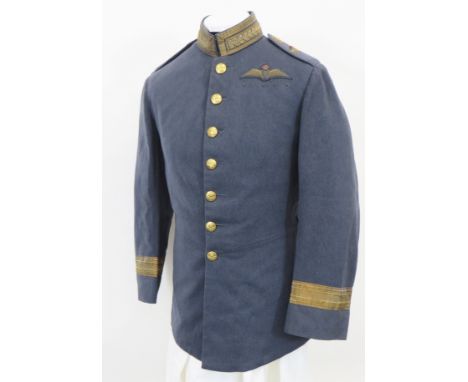 RAF Interwar Air Officer’s Full Dress Parade Tunic A rare example worn by an Air Commodore. Blue grey cloth, the collar edged