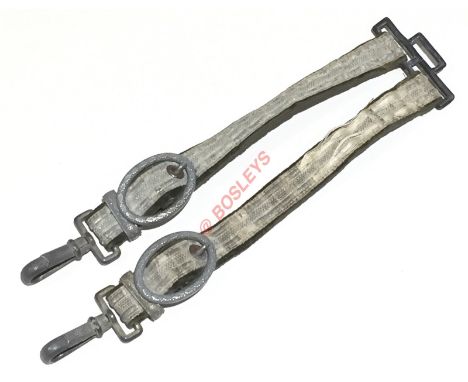 German Third Reich Heer (Army) Officer’s dagger hanging straps. A good pair. Green velvet straps faced with alloy braid, comp