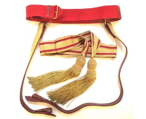 General Officer’s Accoutrements. A waist-sash, 2 inches wide, of gold lace with crimson stripes near the outer edges, gold fr