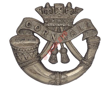 Duke of Cornwall’s Light Infantry, DCLI Officer’s 1911 Birmingham hallmarked silver cap badge. A very fine example die-cast b