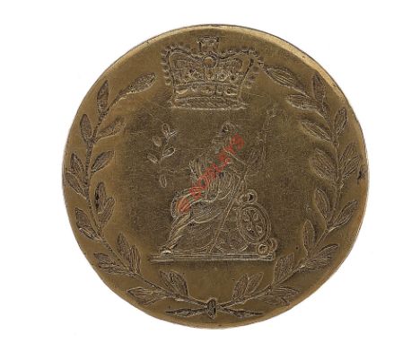 9th (East Norfolk) Regiment of Foot Georgian III Officer’s gilt flat-back coatee button circa 1763-82. A fine rare example by