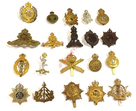 20 Corps and Services cap badges. RE GVIR Officer ... Land Army (Marples & Beasley) ... Intelligence ... RHA GVIR ... Royal M