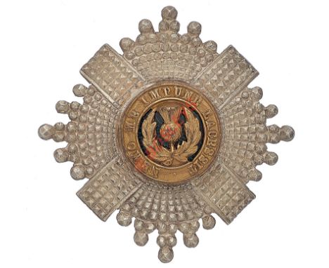 Badge. Scottish. Scots Guards WW1 1917 Edinburgh hallmarked silver Officer’s forage cap star. A fine WW1 example HT (Henry Ta