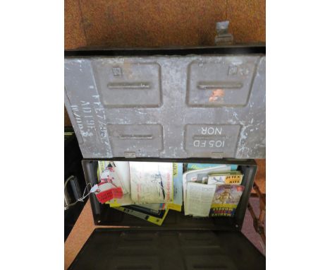 2x Ammunition boxes, 1 with model aircraft magazine contents