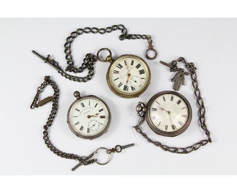 A George IV Silver Pair Cased Pocket Watch. The watch having a white enamel face with Roman dial, 45 mm dial, C. Haines Swind