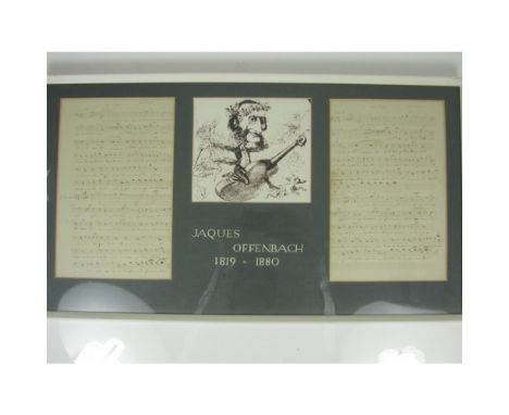 Offenbach, Jacques, composer (1819-1880)  Two manuscript musical scores, both headed "Cantique, 1 ère Basse", 26 x 17.5cm., f