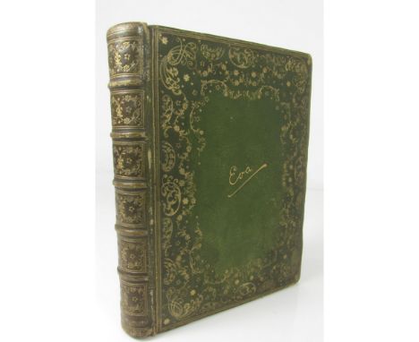 Scrapbook / commonplace book, late 19th & early 20th century - Eva Bell-Irving  26.5 x 21cm, decorative green morocco gilt wi