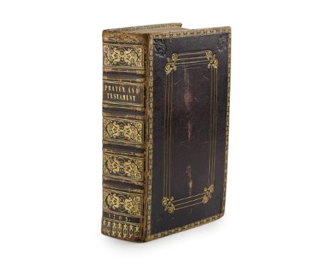 Book of Common Prayer  Oxford: University Printers, 1703. 8vo, portrait of Queen Anne and 38 plates, ruled in red throughout 