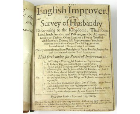 Veterinary - 3 17th century works in one volume, comprising Blith, Walter  The English Improver, or a New Survey of Husbandry