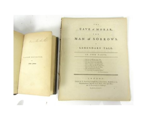 Poetry, 2 volumes - John Tait and William Wordsworth, comprising  [Tait, John] The Cave of Morar, The Man of Sorrows. A Legen