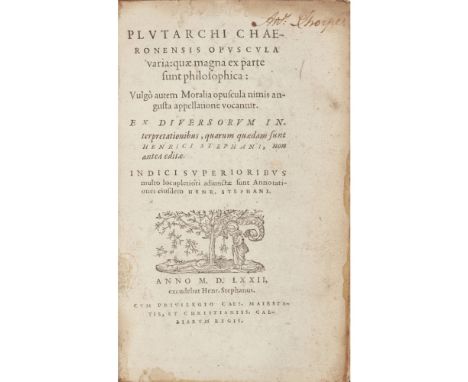 Plutarch  Ta sôzomena syngrammata. Plutarchi Chæronensis Quæ extant opera, cum latina interpretatione. Ex vetustis codicibus 