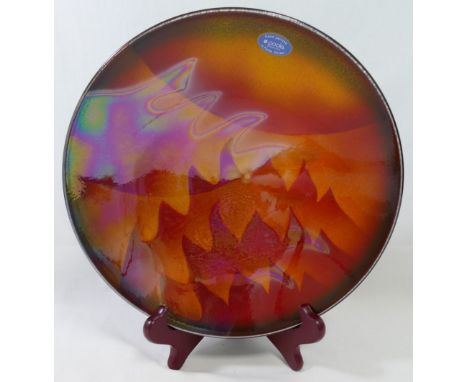 A Poole Pottery limited edition dish from 'The Elements' series entitled 'Fire', designed by Karen Ford, numbered 97/350, 25c
