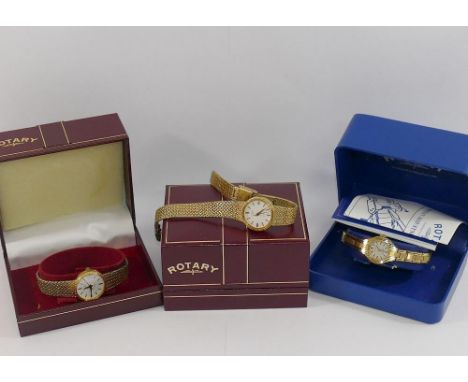 12 ladies wrist watches including Rotary and Sekonda examples, a Timex stainless steel pedometer and three gentlemans wrist w