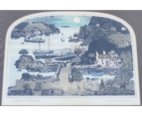 Graham Clarke (b. 1941), 'Crabbers', artist's proof print, signed and titled in pencil to the lower margin, 32cm x 43cm