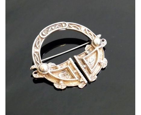 A collection of Iona silver jewellery and other silver jewellery of a Celtic design, comprised of a large cloak brooch, with 