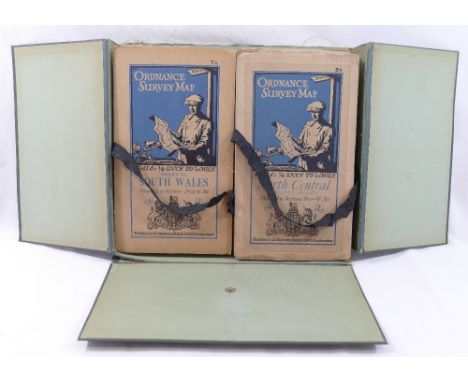 A collection of vintage Ordnance Survey folding maps comprised of&nbsp; a cased set of 10 maps of Scotland, scale 4 miles to 