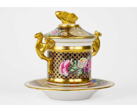 A Spode limited edition 'The Shipwrights Cup' and saucer dish. Number 425 of 500, height 12cm; another Spode twin-handled cup
