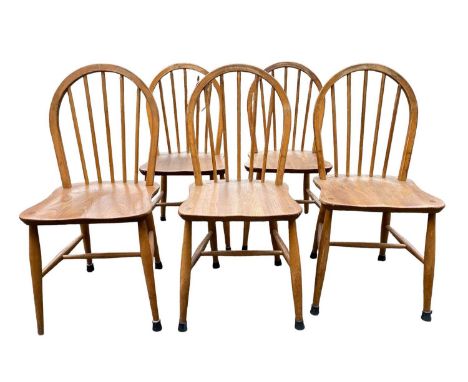 A set of five Ercol hoop back chairs. Impressed 1960 Kite marks and four with blue Ercol mark together with four other Ercol 