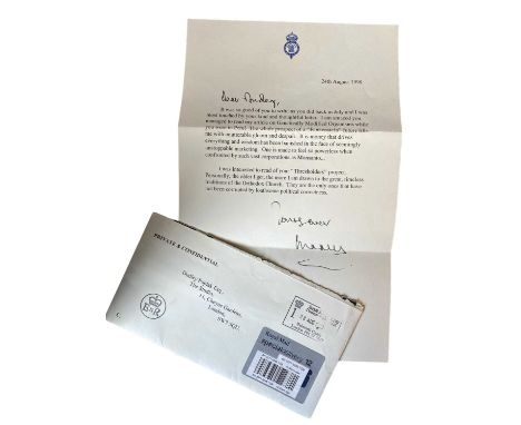 HRH King Charles III (when Prince of Wales) An interesting letter with autograph  A typed letter from Charles, dated 24th Aug