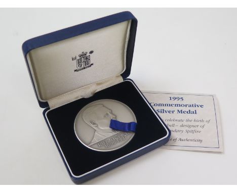 Royal Mint commemorative Medal struck to celebrate the birth of R J Mitchell (designer of the Spitfire). Minted in toned silv