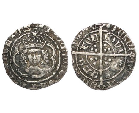 Henry VII, silver halfgroat of Canterbury, mm. Tun, Type IIIc, no stops, Spink 2211, quite nice portrait NVF/GF