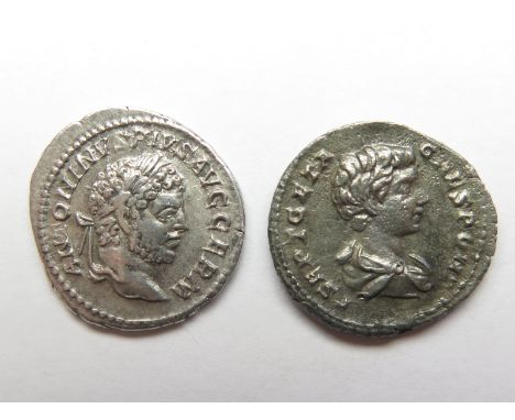 Caracalla silver denarius, reverse reads:- P M TR P XVIII COS IIII P P, Apollo, naked except for cloak from shoulder, standin
