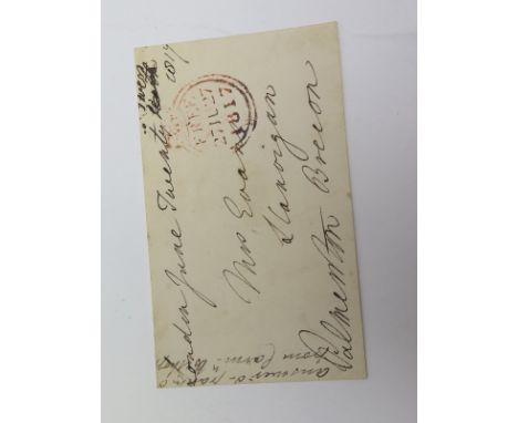 Lord Palmerston handsigned autograph front with 1817 FREE postmark sent to Llanoigan Brecon. As a politician (MP for Newport 