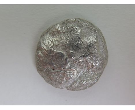Ancient Greek silver tetradrachm, wt.15.6g., of Athens, c. 400 B.C., Head of Athena/Standing Owl, Sear 2526, of good metal bu
