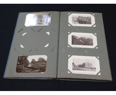 Mixed original collection in blue album, R/P's, East Anglia noted, needs a look (approx 124 cards)