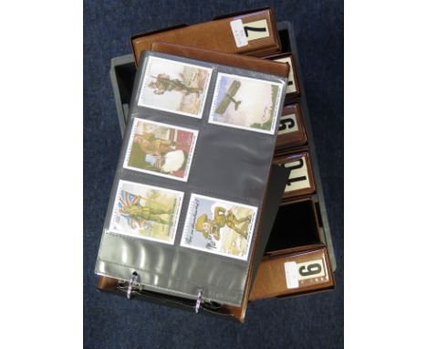 Collection of 66 complete sets contained in 6 modern albums & slip cases, mainly military interest but 1 album of sporting in