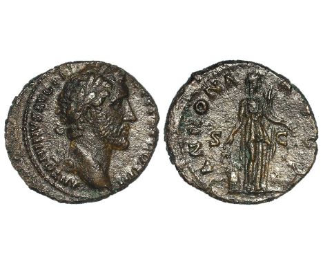 Antoninus Pius, as, Rome Mint 140-144 A.D., reverse:- Abundantia standing right, holding corn-ears and cornucopiae, left at f