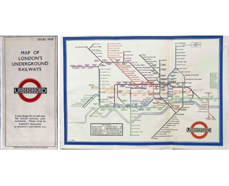 1933 first edition of the H.C. Beck London Underground diagrammatic POCKET MAP with the famous cover slogan "A new design for