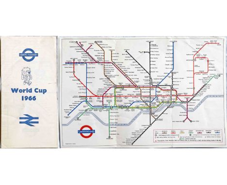 1966 World Cup special edition of the London Underground POCKET MAP, the Paul Garbutt version of the diagram. Features 'World