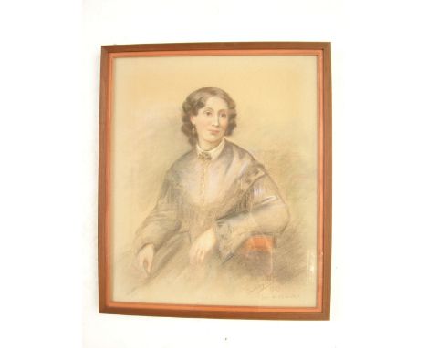 A portrait of 19th Century woman, pastel, indistinctly signed Griffiths 1927 from an old portrait, f/g.
61 x 72cm. 