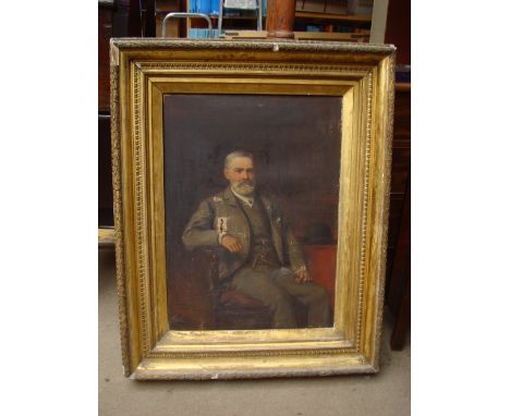 John Haynes-Williams (1836 - 1908).
Posthumous portrait of Henry Williams Esq.  Oil on canvas, signed and dated 1889, losses 
