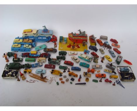 Lesney Matchbox, Corgi and Dinky Diecast toy cars to include Matchbox Garage with Esso petrol pumps and sign etc. 