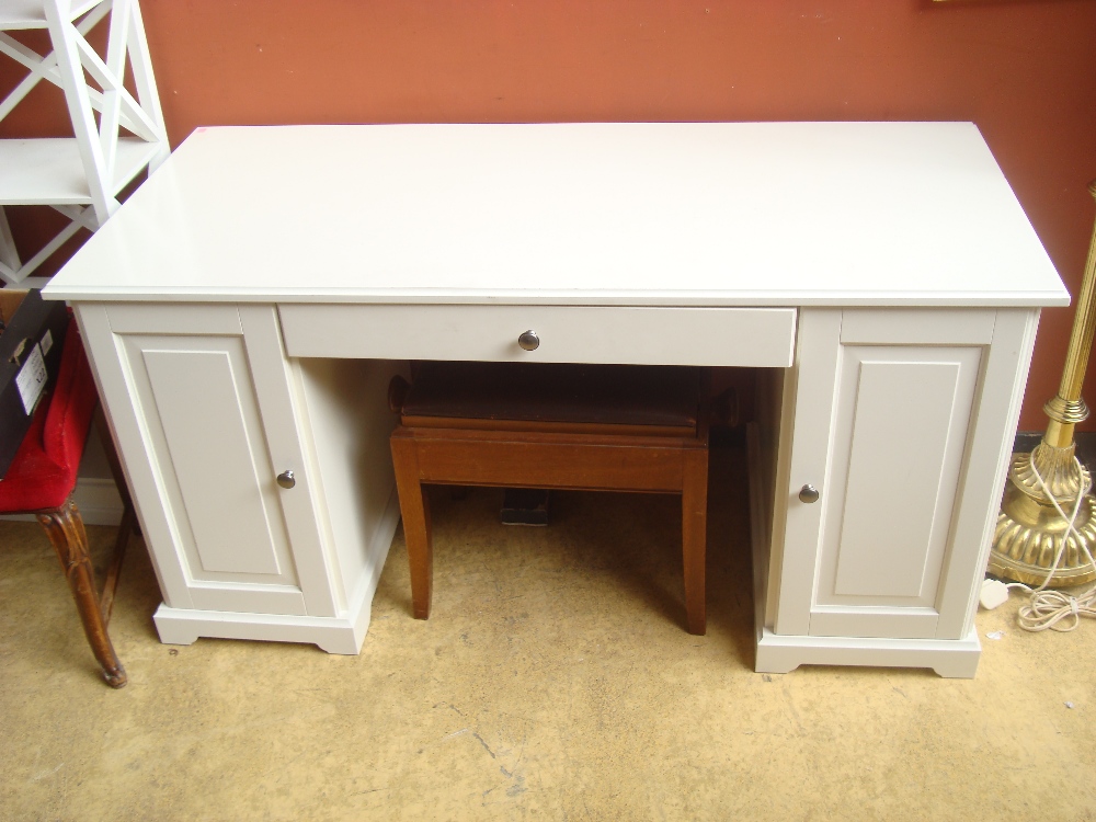 Ikea Liatorp twin pedestal white desk.