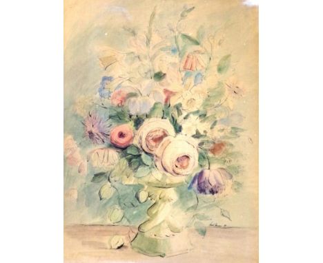 Paul Jones (1921-1997) David Austin Roses 1950, watercolour and ink, signed and dated lower right, (47cm X 35cm approx).