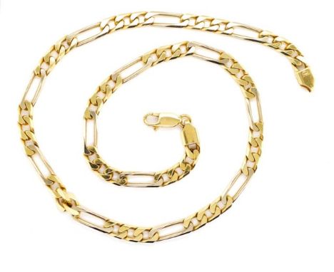 A Heavy 18ct yellow gold figaro chain necklace marked 750 Italian marks. Approx length 40cm, 42 grams including spare links