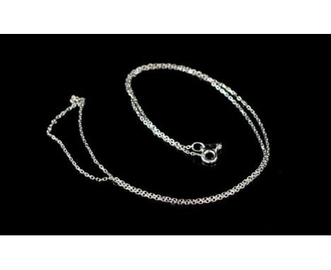 A fine 18ct white gold necklace with trace chain type links. Marked 750. Approx weight 1.6 grams