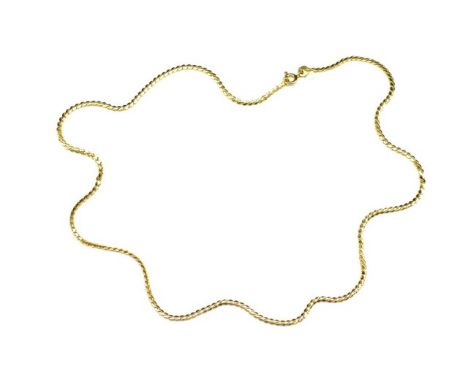 18ct yellow gold chain necklace with small curb type links, marked 18k Italy. Approx weight 6 grams, length 48cm