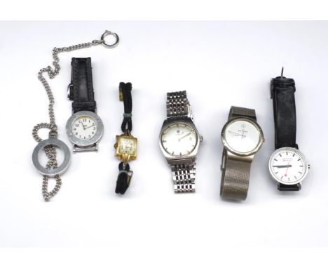 Watch group includes a quartz Mondaine for service, Tissot visodate automatic pr 516working when tested, Alessi pendant watch