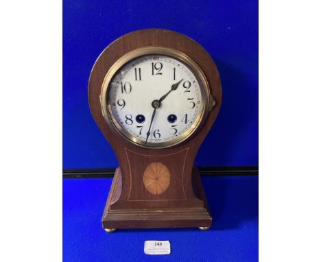 Edwardian Inlaid Mahogany Mantel Clock 