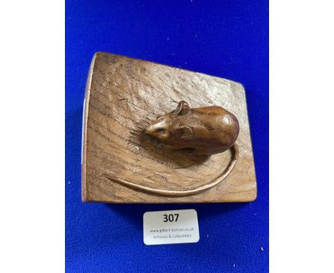 Mouseman Style Carved Wooden Paperweight (AF) 