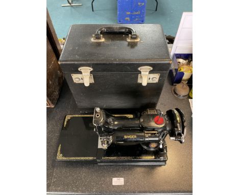Vintage Singer 1951 Electric Sewing Machine with Case and Accessories 
